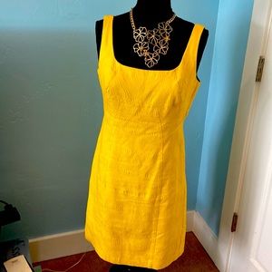 Maggy London bright & cheery yellow dress sz10 great condition